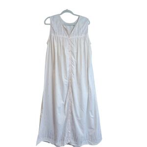 Erika Taylor Cotton Nightgown 1X Cottagecore Prairie Micro Floral Pale Pink